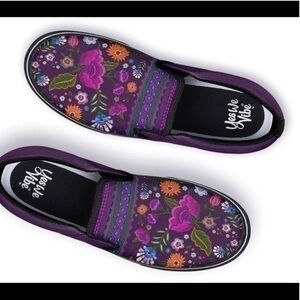Yes We Vibe boho flower slip on sneakers